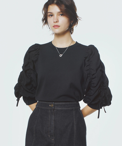 STRAWBERRY-FIELDS(ストロベリーフィールズ) |シャーリングスリーブニット