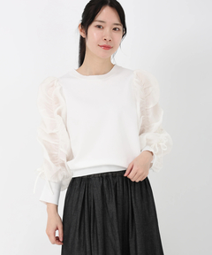 STRAWBERRY-FIELDS(ストロベリーフィールズ) |シャーリングスリーブニット