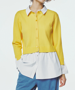 STRAWBERRY-FIELDS(ストロベリーフィールズ) |シャツレイヤード風ニットカーディガン