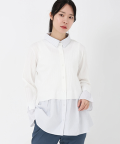 STRAWBERRY-FIELDS(ストロベリーフィールズ) |シャツレイヤード風ニットカーディガン