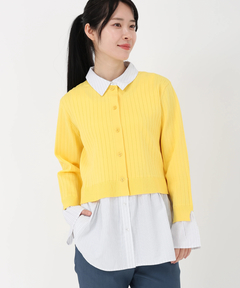 STRAWBERRY-FIELDS(ストロベリーフィールズ) |シャツレイヤード風ニットカーディガン