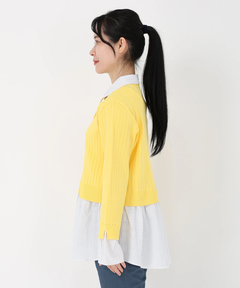 STRAWBERRY-FIELDS(ストロベリーフィールズ) |シャツレイヤード風ニットカーディガン