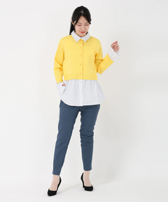 STRAWBERRY-FIELDS(ストロベリーフィールズ) |シャツレイヤード風ニットカーディガン