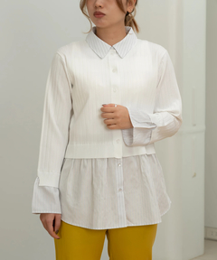 STRAWBERRY-FIELDS(ストロベリーフィールズ) |シャツレイヤード風ニットカーディガン