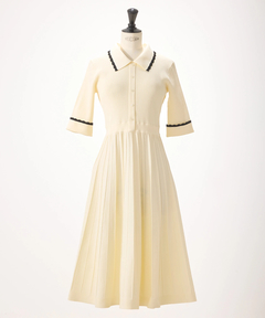 STRAWBERRY-FIELDS(ストロベリーフィールズ) |スカラップバイカラーニットワンピース