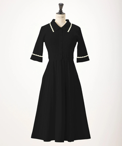 STRAWBERRY-FIELDS(ストロベリーフィールズ) |スカラップバイカラーニットワンピース