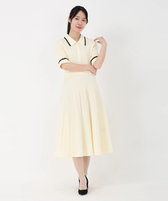 STRAWBERRY-FIELDS(ストロベリーフィールズ) |スカラップバイカラーニットワンピース