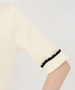 STRAWBERRY-FIELDS(ストロベリーフィールズ) |スカラップバイカラーニットワンピース