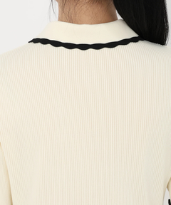 STRAWBERRY-FIELDS(ストロベリーフィールズ) |スカラップバイカラーニットワンピース