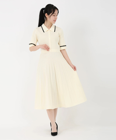 STRAWBERRY-FIELDS(ストロベリーフィールズ) |スカラップバイカラーニットワンピース