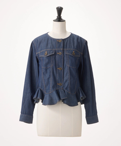 STRAWBERRY-FIELDS(ストロベリーフィールズ) |ノーカラーライトデニムはおり