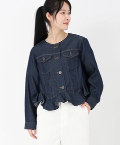 STRAWBERRY-FIELDS(ストロベリーフィールズ) |ノーカラーライトデニムはおり