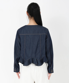 STRAWBERRY-FIELDS(ストロベリーフィールズ) |ノーカラーライトデニムはおり