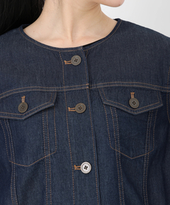 STRAWBERRY-FIELDS(ストロベリーフィールズ) |ノーカラーライトデニムはおり