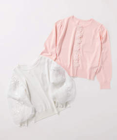 STRAWBERRY-FIELDS(ストロベリーフィールズ) |チュール＊フラワーレーススリーブニット