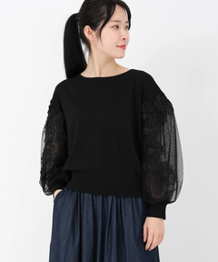 STRAWBERRY-FIELDS(ストロベリーフィールズ) |チュール＊フラワーレーススリーブニット