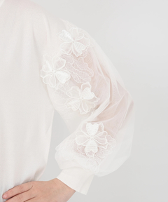 STRAWBERRY-FIELDS(ストロベリーフィールズ) |チュール＊フラワーレーススリーブニット