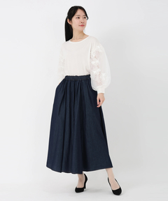 STRAWBERRY-FIELDS(ストロベリーフィールズ) |チュール＊フラワーレーススリーブニット