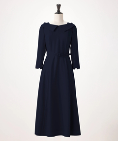 STRAWBERRY-FIELDS(ストロベリーフィールズ) |衿つきフィット＆フレアーワンピース