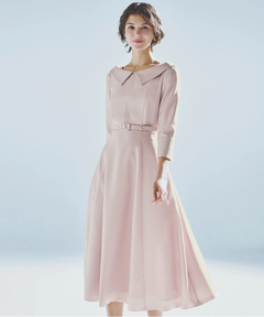 STRAWBERRY-FIELDS(ストロベリーフィールズ) |衿つきフィット＆フレアーワンピース