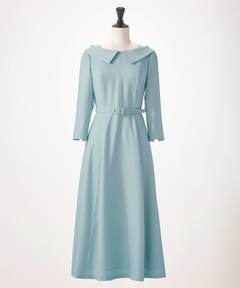 STRAWBERRY-FIELDS(ストロベリーフィールズ) |衿つきフィット＆フレアーワンピース