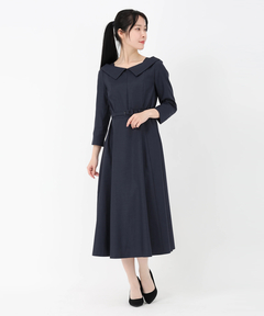 STRAWBERRY-FIELDS(ストロベリーフィールズ) |衿つきフィット＆フレアーワンピース