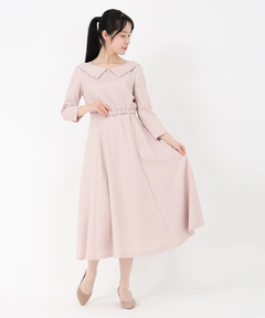 STRAWBERRY-FIELDS(ストロベリーフィールズ) |衿つきフィット＆フレアーワンピース