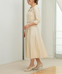 STRAWBERRY-FIELDS(ストロベリーフィールズ) |衿つきフィット＆フレアーワンピース