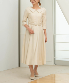 STRAWBERRY-FIELDS(ストロベリーフィールズ) |衿つきフィット＆フレアーワンピース