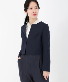 美品✨ ストロベリーフィールズ ボルドー ライダースジャケット 羊革 ノーカラー STRAWBERRY-FIELDS（ストロベリーフィールズ）｜ノーカラージャケット