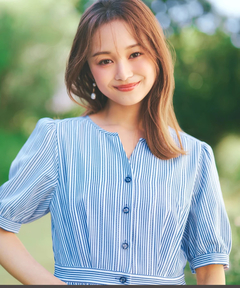 STRAWBERRY-FIELDS(ストロベリーフィールズ) |ストライプノーカラーフィット＆フレアーワンピース