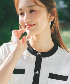 STRAWBERRY-FIELDS(ストロベリーフィールズ) |リボン釦５分丈カーディガン