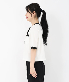 STRAWBERRY-FIELDS(ストロベリーフィールズ) |リボン釦５分丈カーディガン