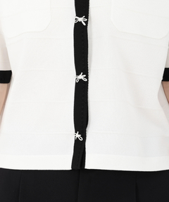 STRAWBERRY-FIELDS(ストロベリーフィールズ) |リボン釦５分丈カーディガン