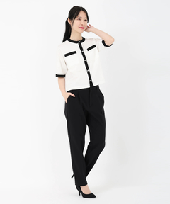 STRAWBERRY-FIELDS(ストロベリーフィールズ) |リボン釦５分丈カーディガン