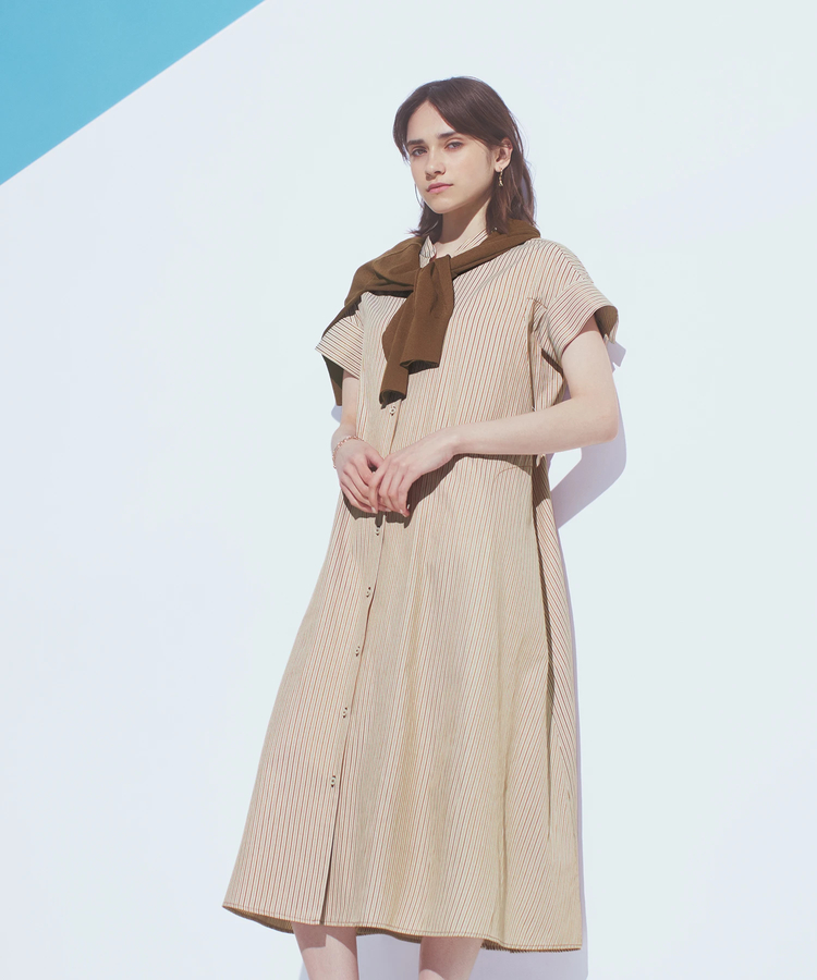 STRAWBERRY-FIELDS(ストロベリーフィールズ) |リボン付きシャツワンピース