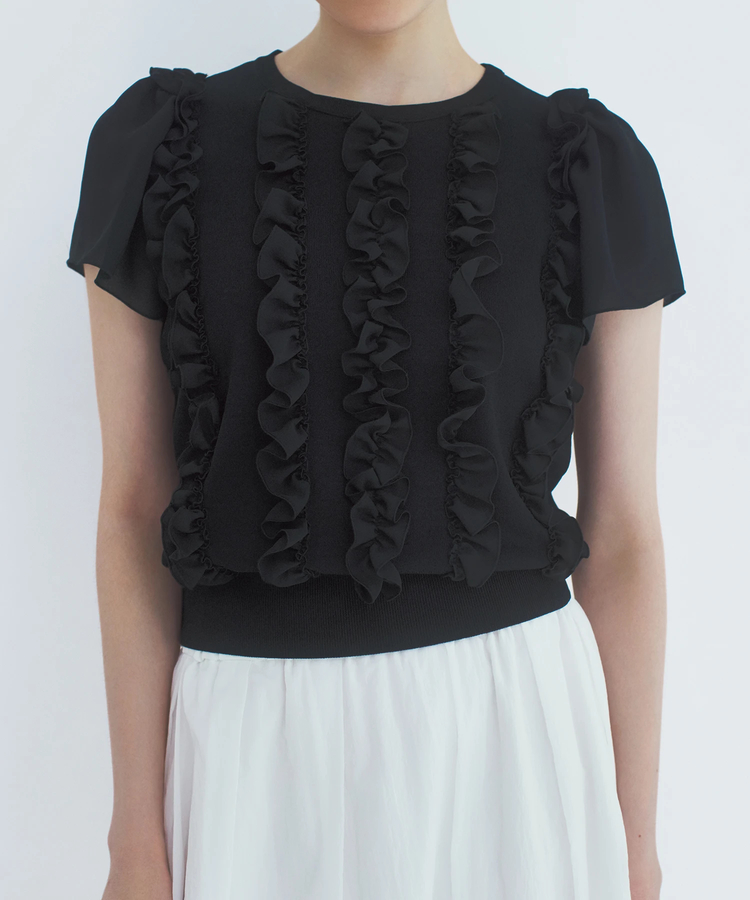 STRAWBERRY-FIELDS(ストロベリーフィールズ) |シフォンフリルニット