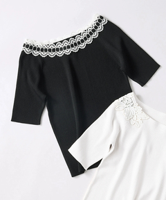 STRAWBERRY-FIELDS(ストロベリーフィールズ) |レースボートネックニット