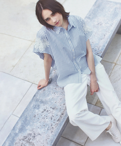 STRAWBERRY-FIELDS(ストロベリーフィールズ) |モチーフレース付ビッグシルエットシャツ