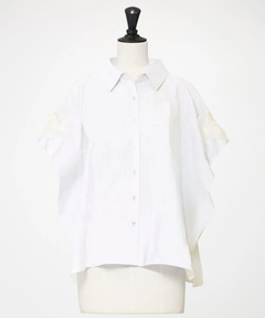 STRAWBERRY-FIELDS(ストロベリーフィールズ) |モチーフレース付ビッグシルエットシャツ