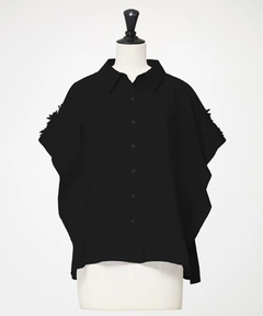 STRAWBERRY-FIELDS(ストロベリーフィールズ) |モチーフレース付ビッグシルエットシャツ