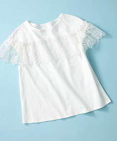 STRAWBERRY-FIELDS(ストロベリーフィールズ) |レース付きカットソー