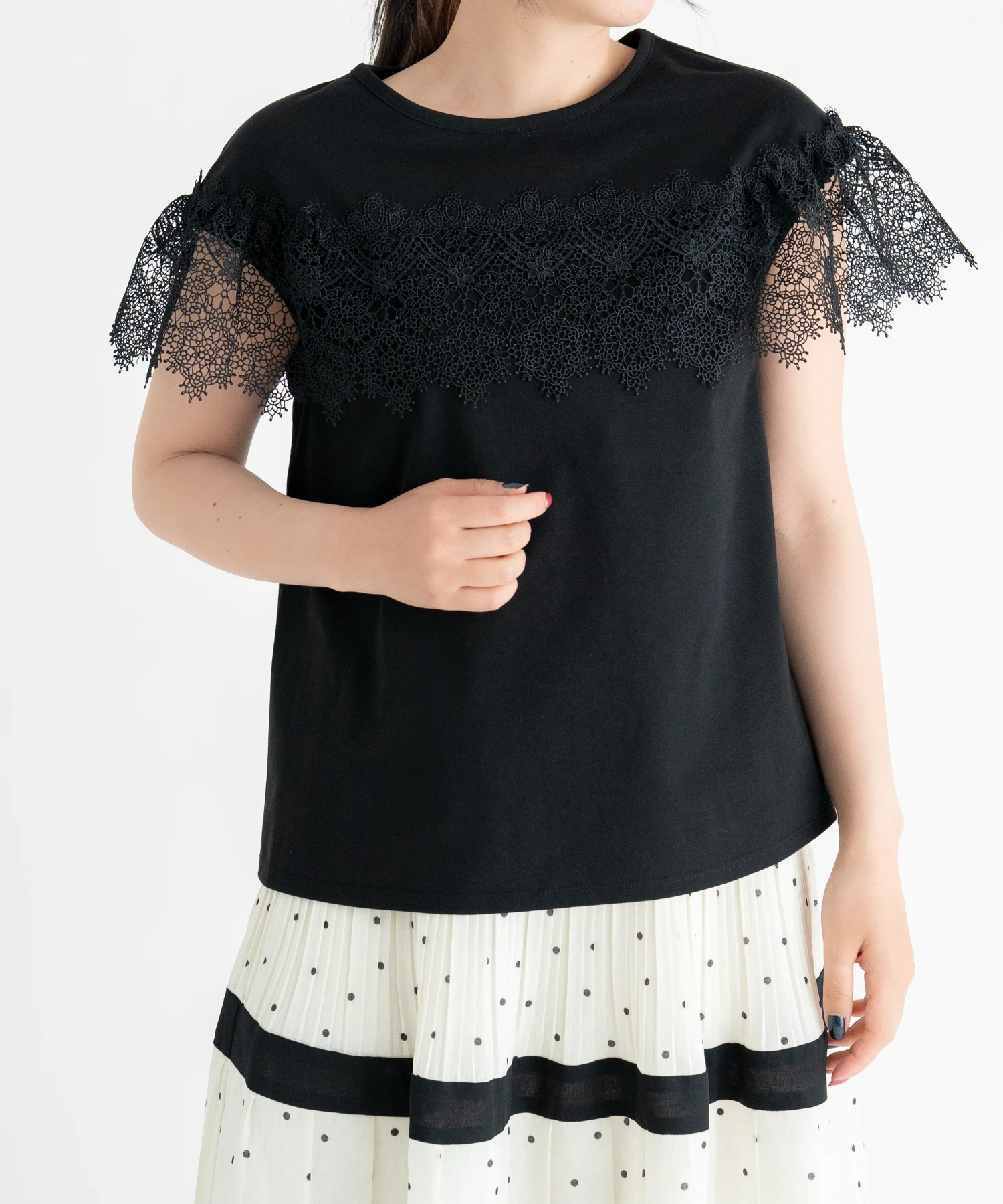 ☆新品タグ付き☆  STRAWBERRY FIELDS  総レース カットソー STRAWBERRY-FIELDS（ストロベリーフィールズ）｜レース付きカットソー