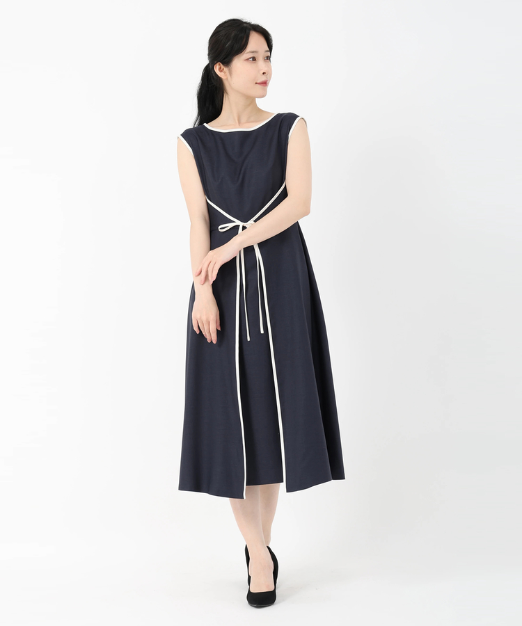 新品 イチエ ストロベリーフィールズ カシュクールワンピース 洗える ネイビー 新品 イチエ ストロベリーフィールズ カシュクールワンピース 洗える