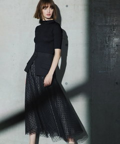 ICHIE STRAWBERRY-FIELDS(イチエ ストロベリーフィールズ) |リブ編地変化５分丈ニット