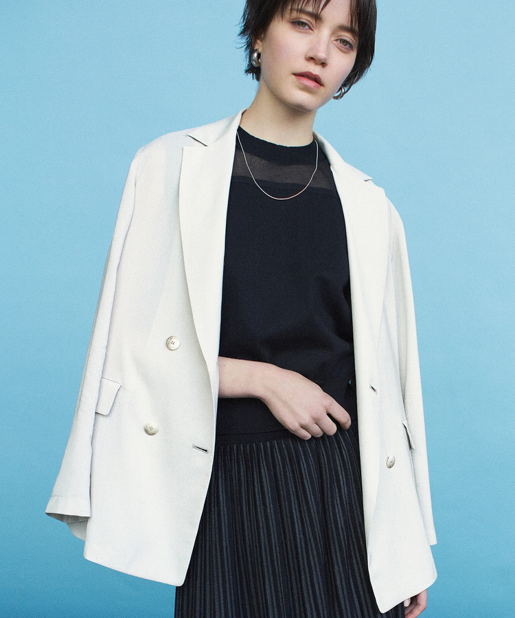 ICHIE STRAWBERRY-FIELDS(イチエ ストロベリーフィールズ) |リネンライクダブルジャケット