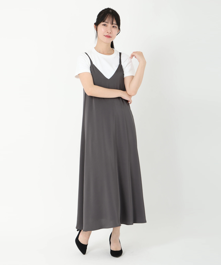 ICHIE STRAWBERRY-FIELDS(イチエ ストロベリーフィールズ) |サテンキャミワンピース