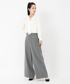 ICHIE STRAWBERRY-FIELDS(イチエ ストロベリーフィールズ) |メタル釦ワイドパンツ