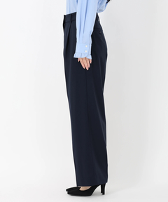 ICHIE STRAWBERRY-FIELDS(イチエ ストロベリーフィールズ) |ウールブレンドタックストレートパンツ