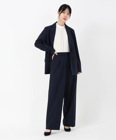 ICHIE STRAWBERRY-FIELDS(イチエ ストロベリーフィールズ) |ウールブレンドタックストレートパンツ